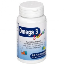 Omega 3 Junior Омега-3 со вкусом тутти-фрутти для детей от 4-х лет, жевательные капсулы, 60 шт