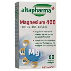 Altapharma Магний 400 мг +В6+ В12 и фолиевая кислота.  60 таб