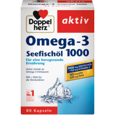 Omega-3 1000 Рыбий жир с Витамином Е в капсулах, 80 шт