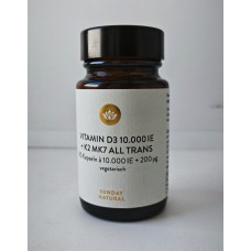 Капсулы витамина D3 + K2 MK7 10 000 МЕ + 200 мкг Высокая доза